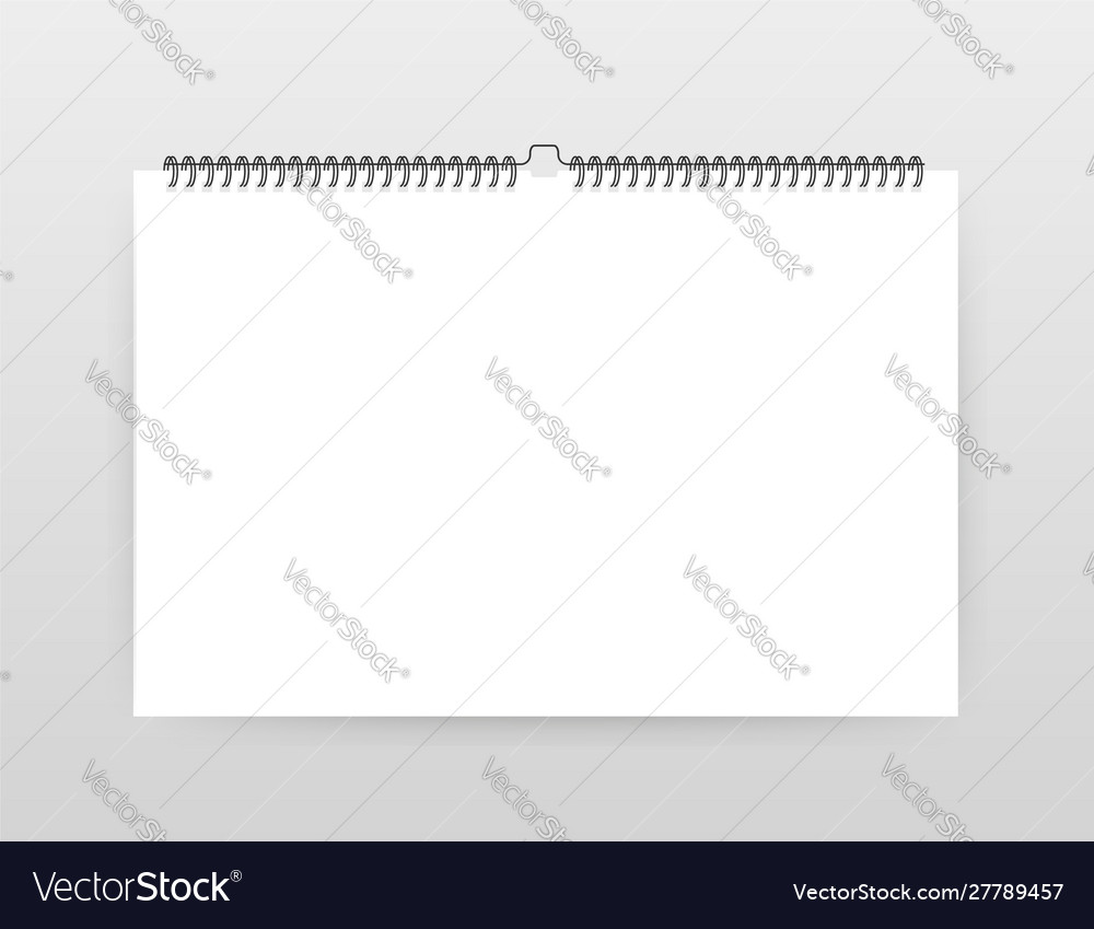 Blank wall calendar with spring mock up