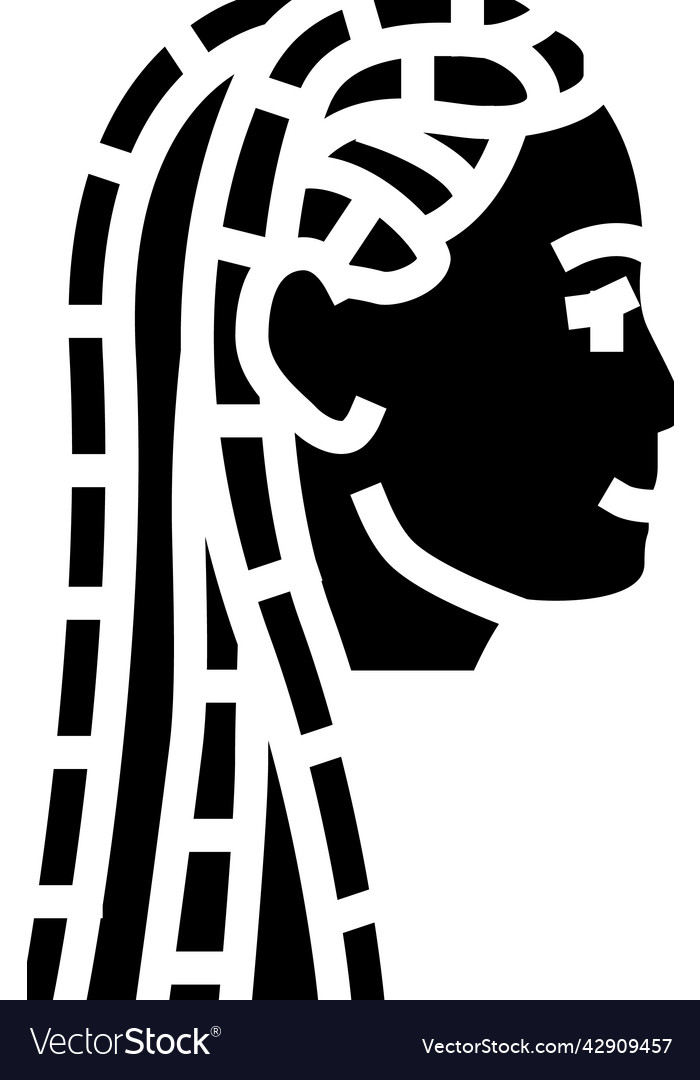 Braids hairstyle glyph icon