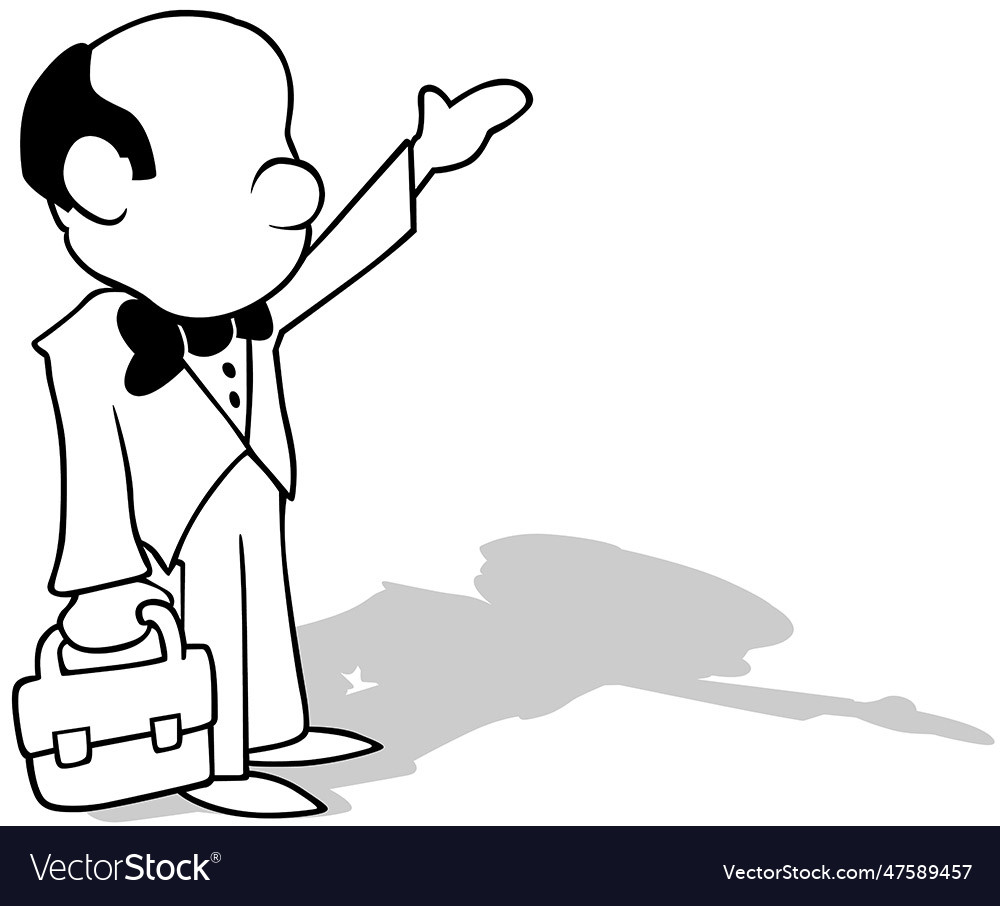 Drawing of a clerk with briefcase