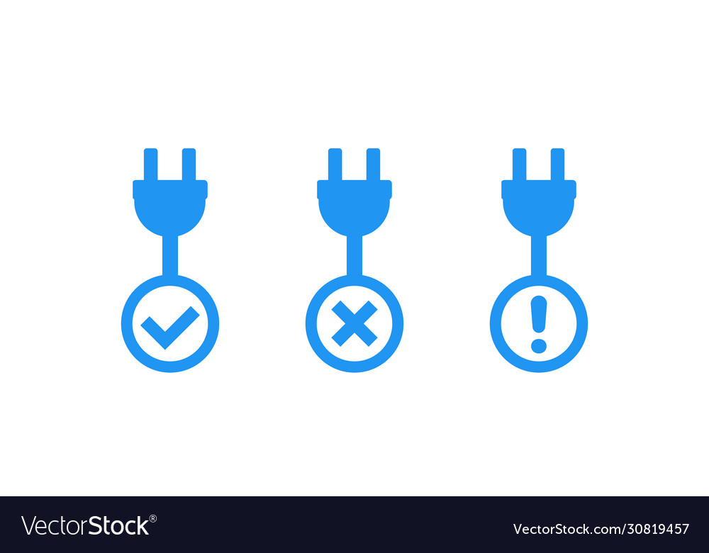 Elektrische Stecker mit Zeichensymbolen