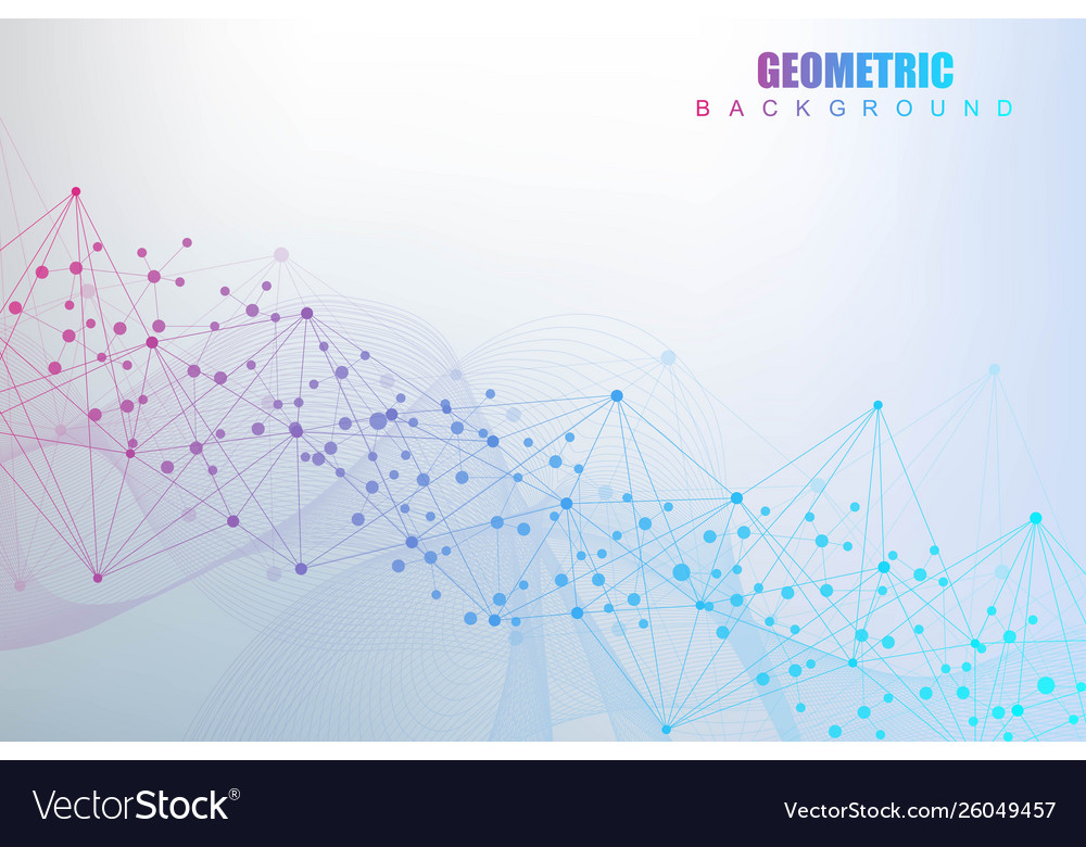 Geometric abstract background with connected line Vector Image Geometric abstract background with connected line