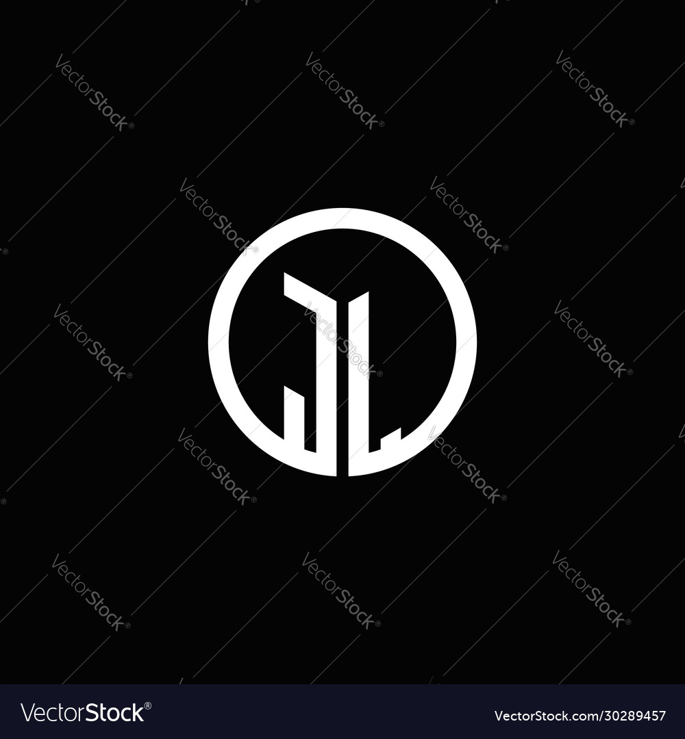 Jl monogram logo isolated with a rotating circle