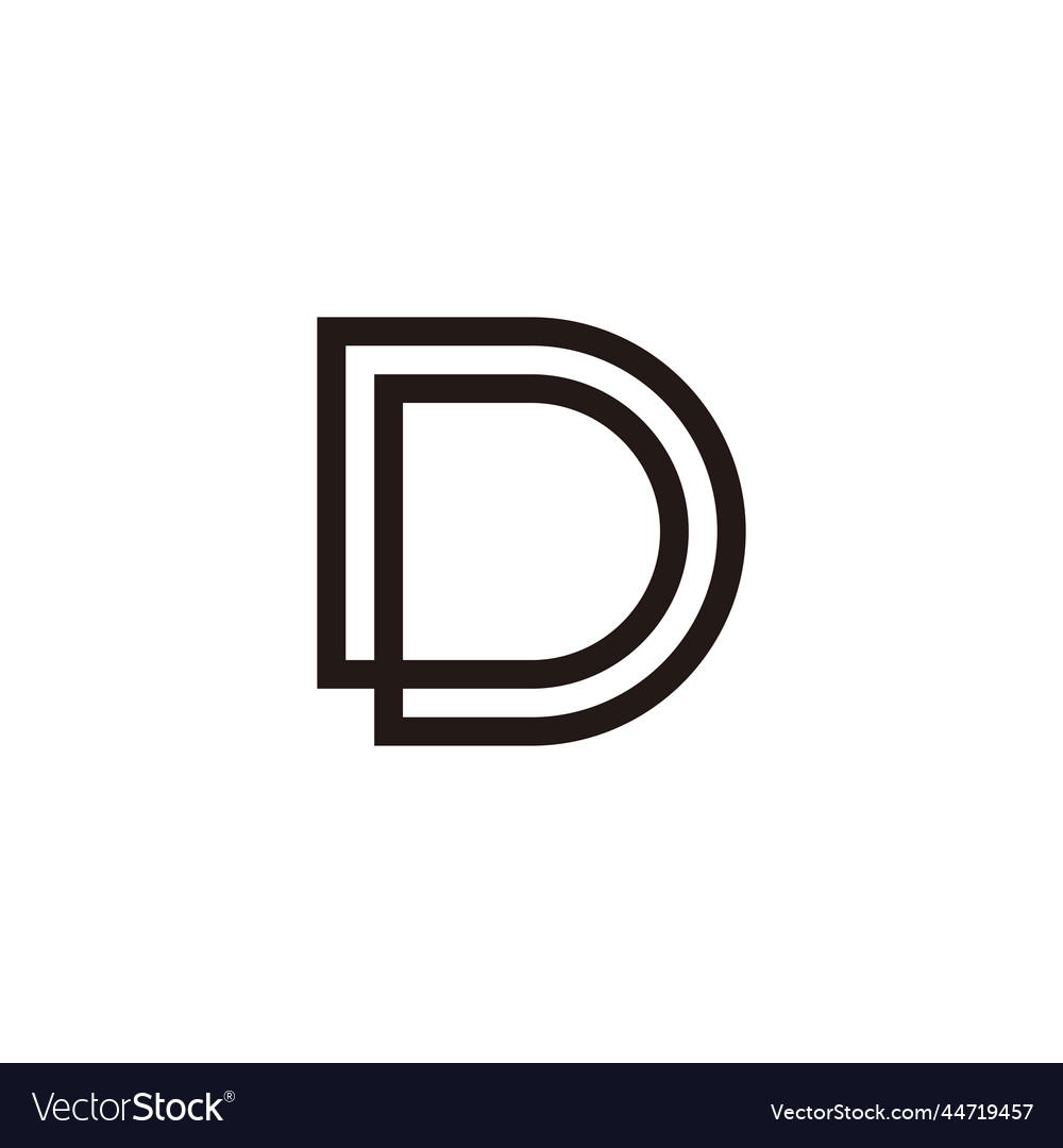 Letter dd lines geometric symbol simple logo