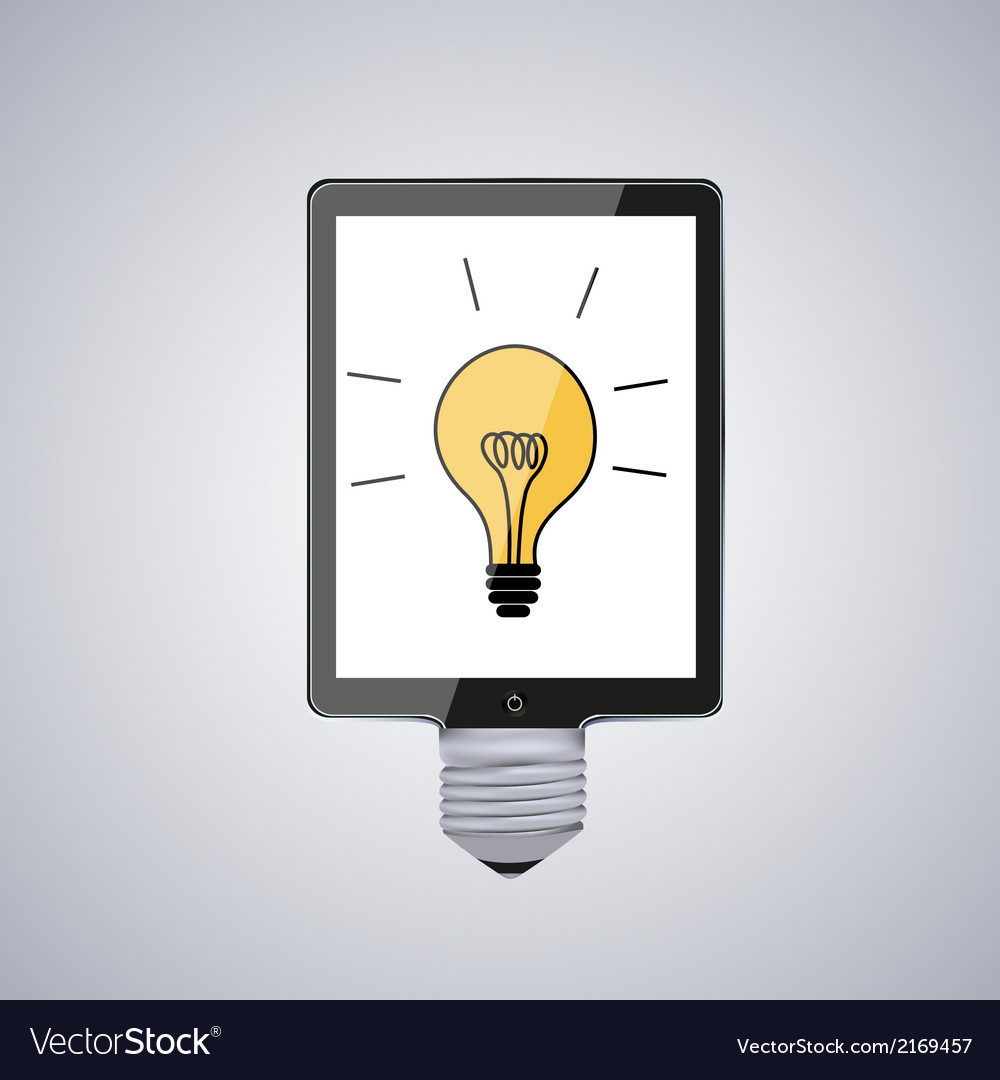 Modern computer tablet with idea