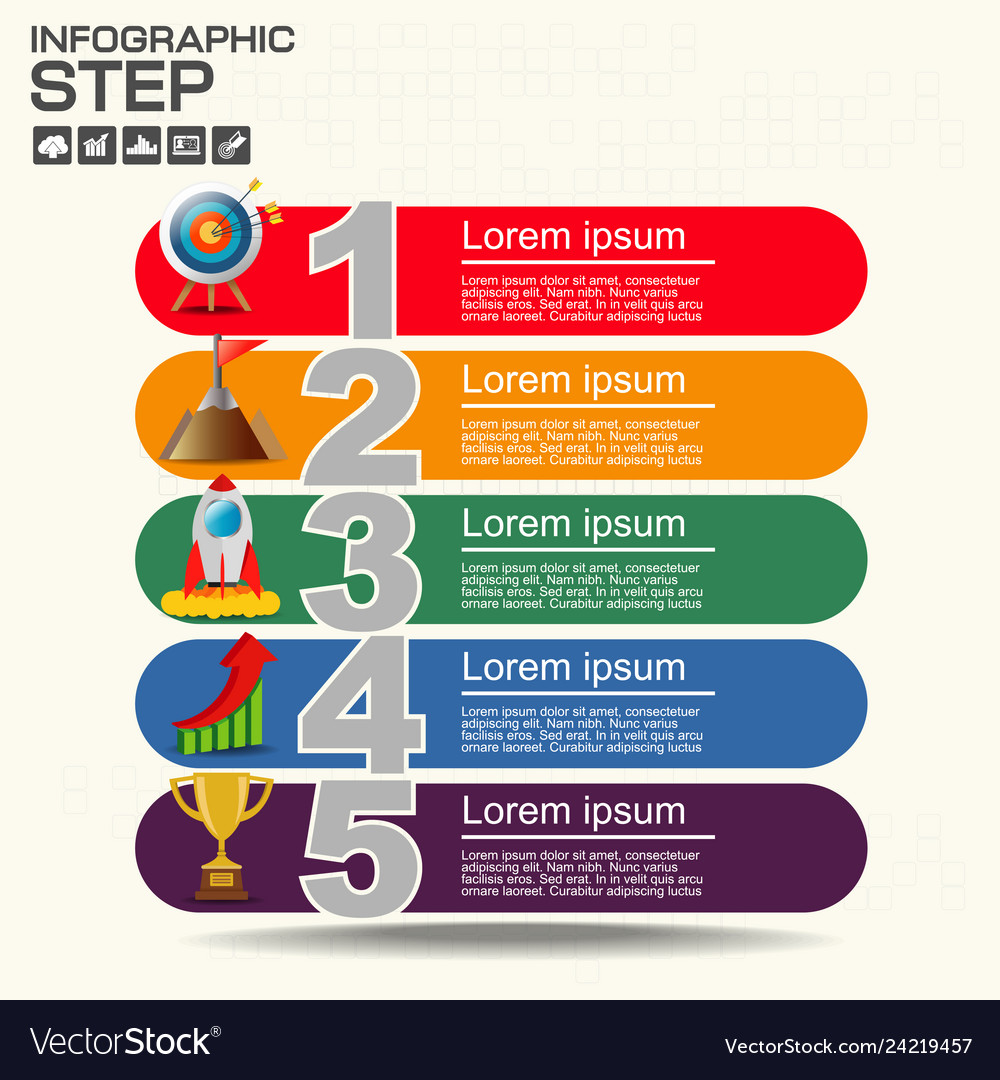 Numbers four points slide template vector image Numbers four points slide template