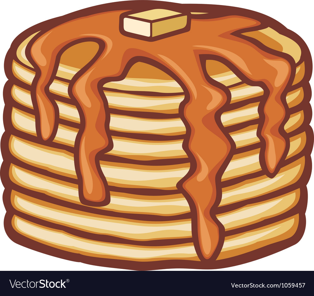 Pancakes with butter and syrup Royalty Free Vector Image