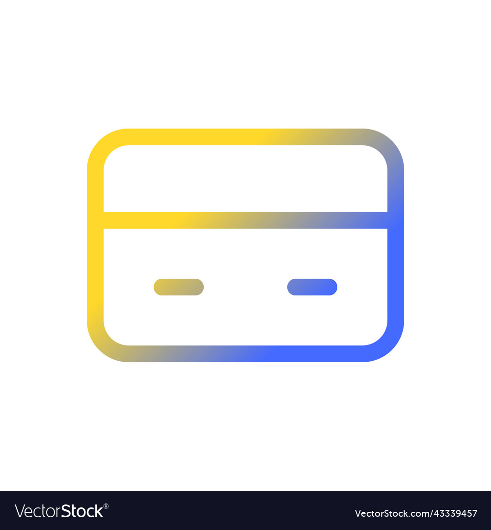 Payment card pixel perfect gradient linear ui icon vector image Payment card pixel perfect gradient linear ui icon