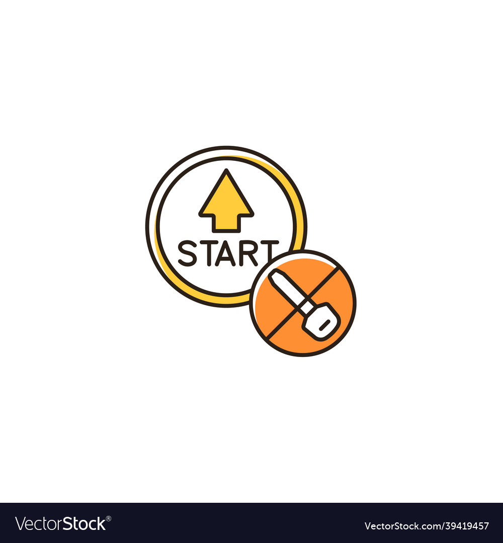 Push button start rgb color icon Vector Image Push button start rgb color icon