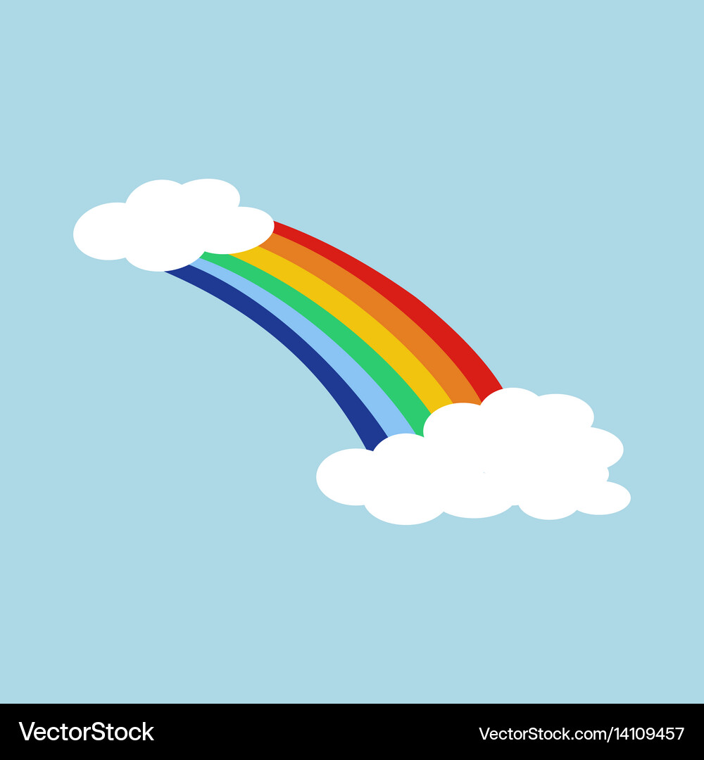 Rainbow with clouds Royalty Free Vector Image - VectorStock