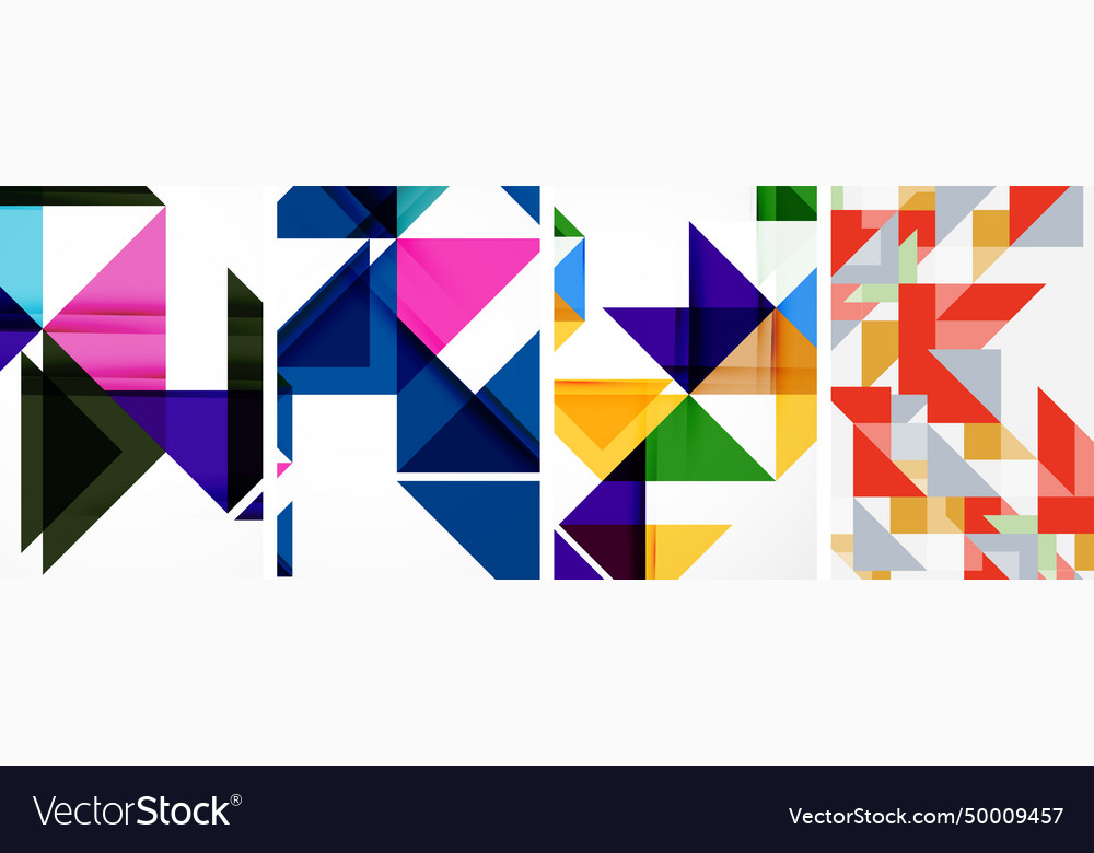 Set of abstract random triangle composition vector image Set of abstract random triangle composition