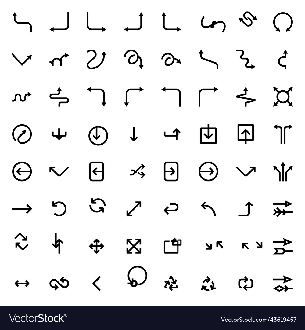 Set of arrows for website and app vector image Set of arrows for website and app
