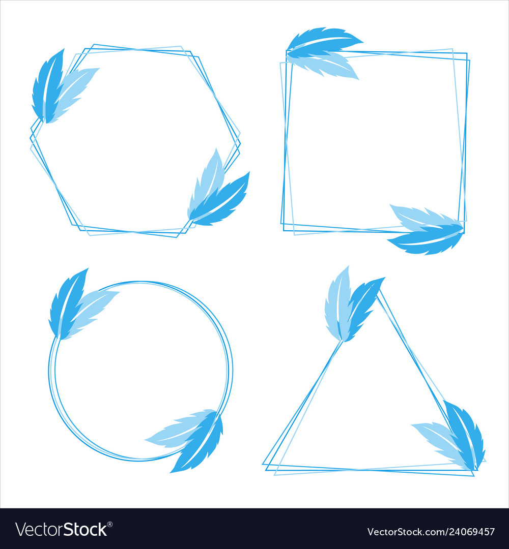 Set of feather frames vector image Set of feather frames