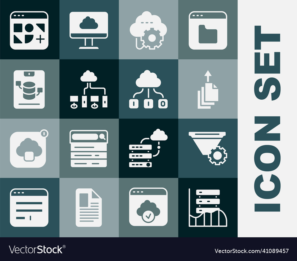 Serverdaten Webhosting Filtereinstellung einstellen vector image Serverdaten Webhosting Filtereinstellung einstellen