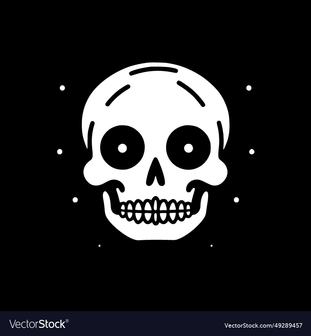 Skulls - black and white isolated icon