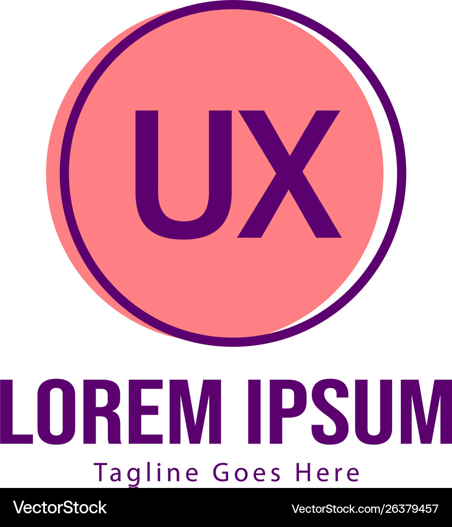 Ux letter logo design creative modern letters Vector Image