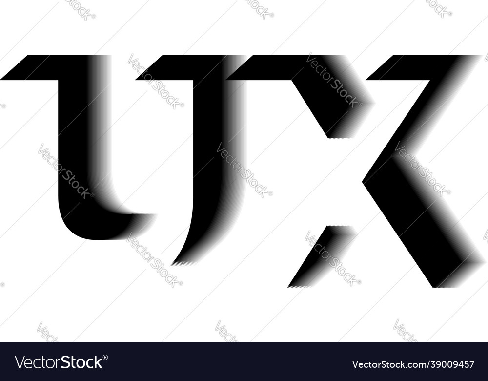 Ux monogram shadow shape style Vector Image Ux monogram shadow shape style