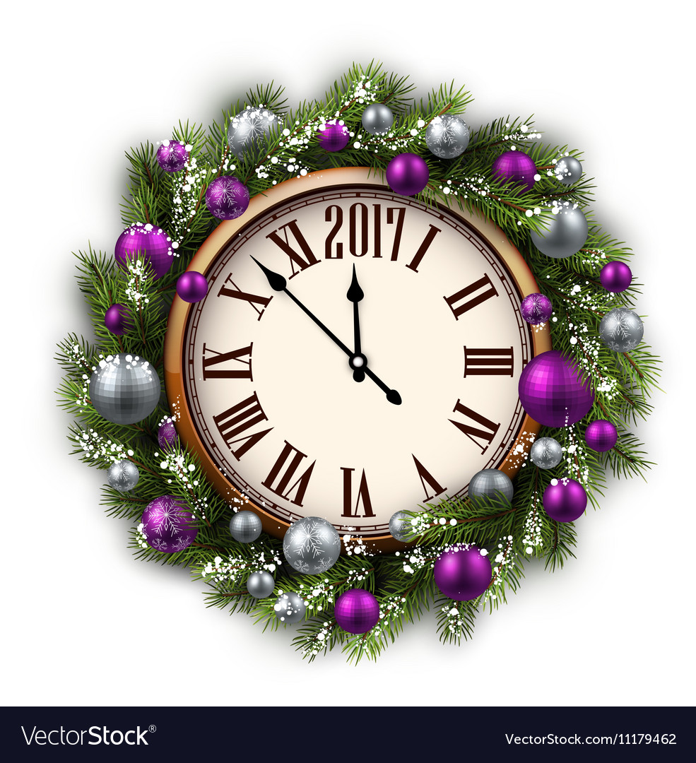 2017 new year round clock