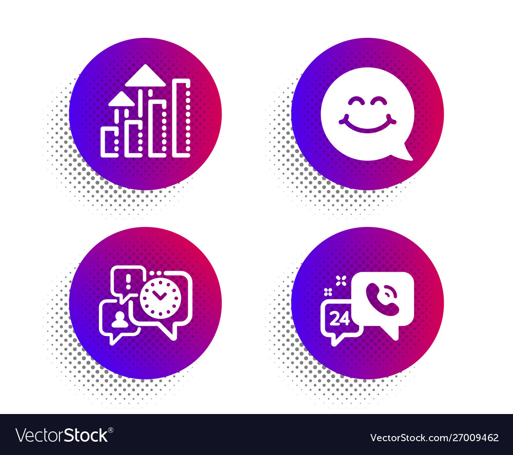 Analysis graph smile face and time management vector image Analysis graph smile face and time management