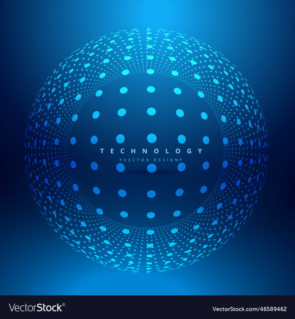 Blue sphere made with dots and points