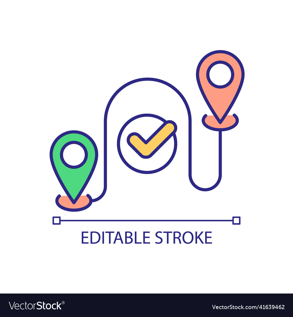 Build comfortable route online rgb color icon vector image Build comfortable route online rgb color icon