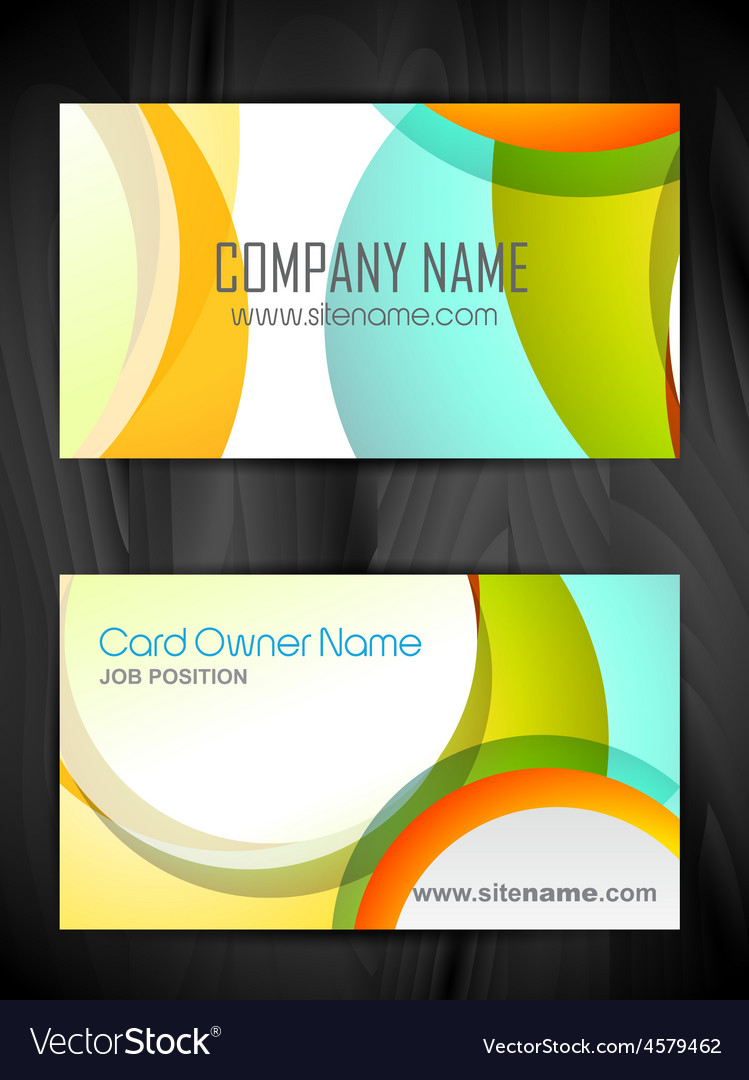 Colorful creative business card template Vector Image