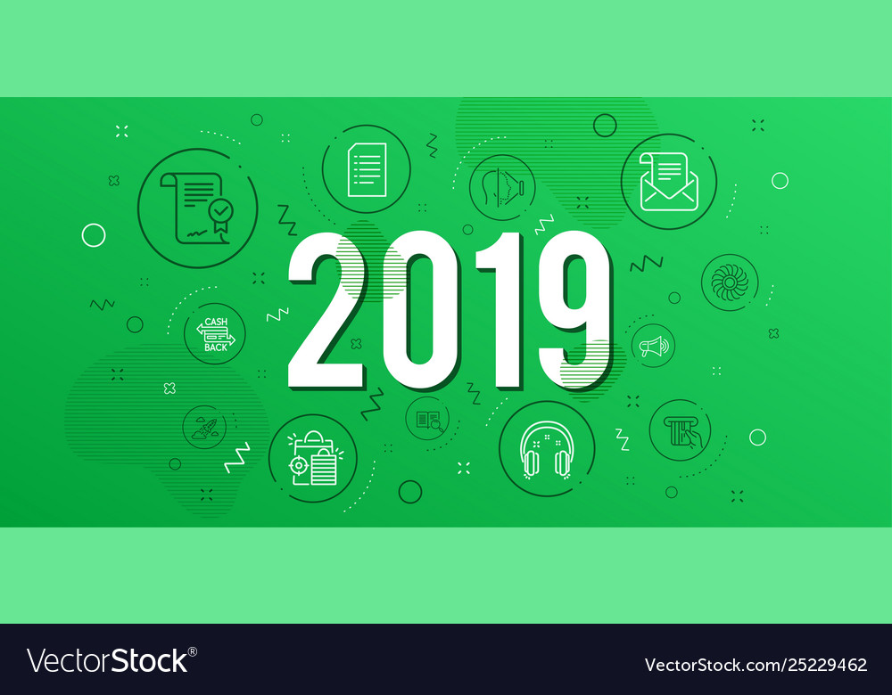 Document mail newsletter and fan engine icons set vector image Document mail newsletter and fan engine icons set