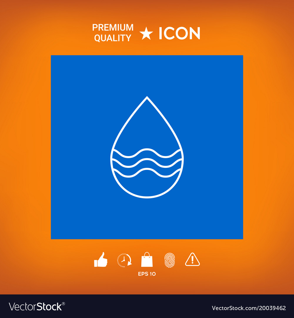 Drop line icon with waves