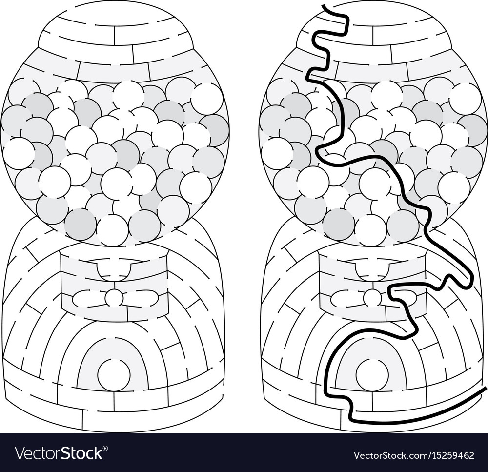 Easy gumball machine maze Royalty Free Vector Image easy-gumball-machine-maze-royalty-free-vector-image