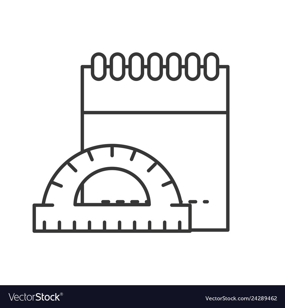 Graphic design notepad and protractor measure tool
