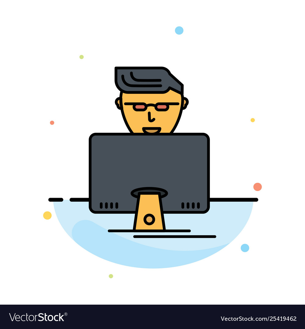 Hacker user gamer programmer abstract flat color vector image Hacker user gamer programmer abstract flat color