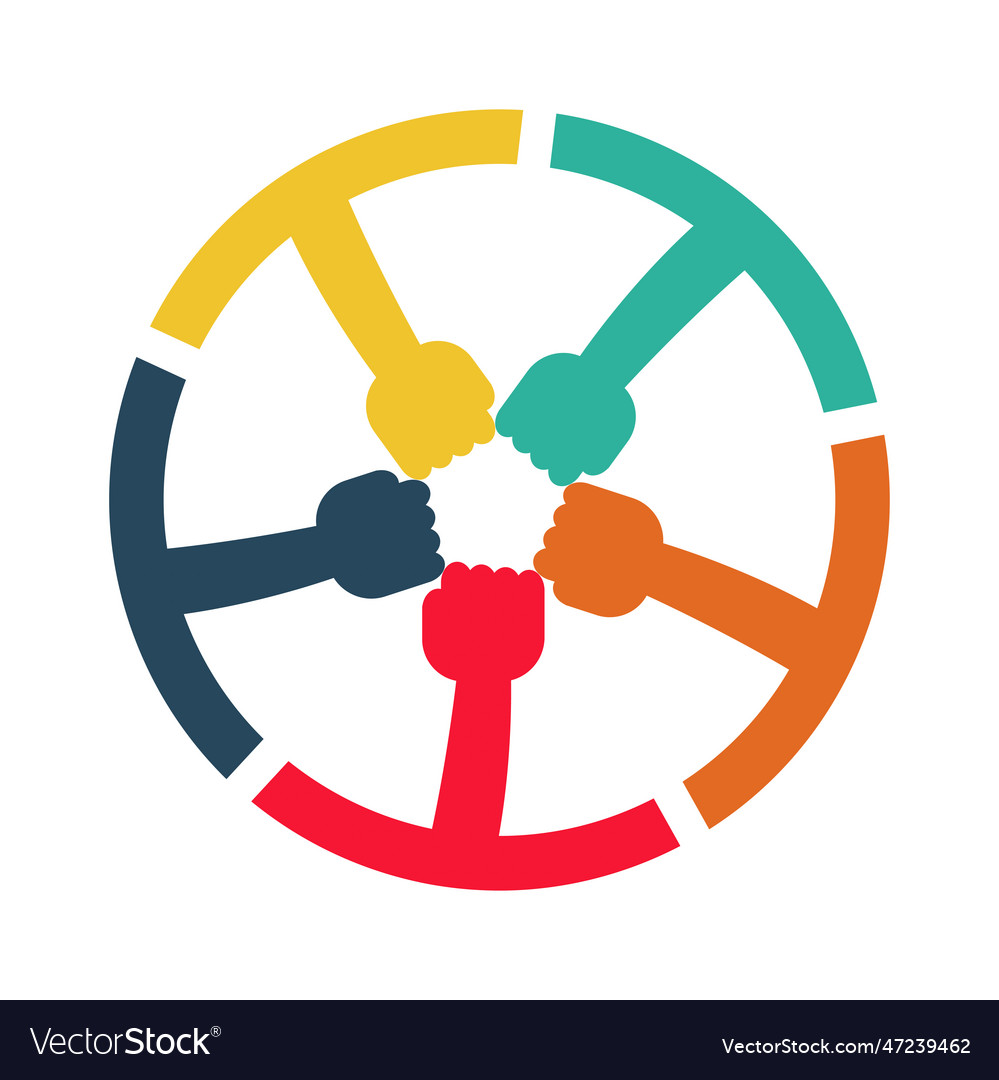 Hands connecting conceptgroup of holding handle Vector Image Hands connecting conceptgroup of holding handle