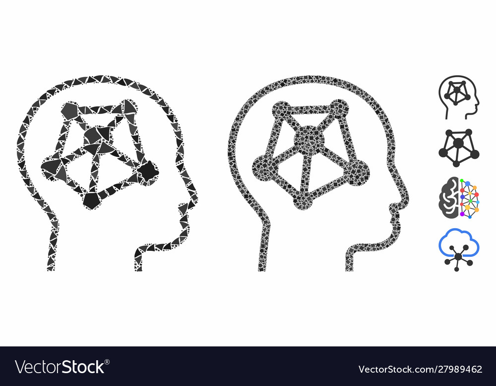 Human memory links composition icon unequal vector image Human memory links composition icon unequal