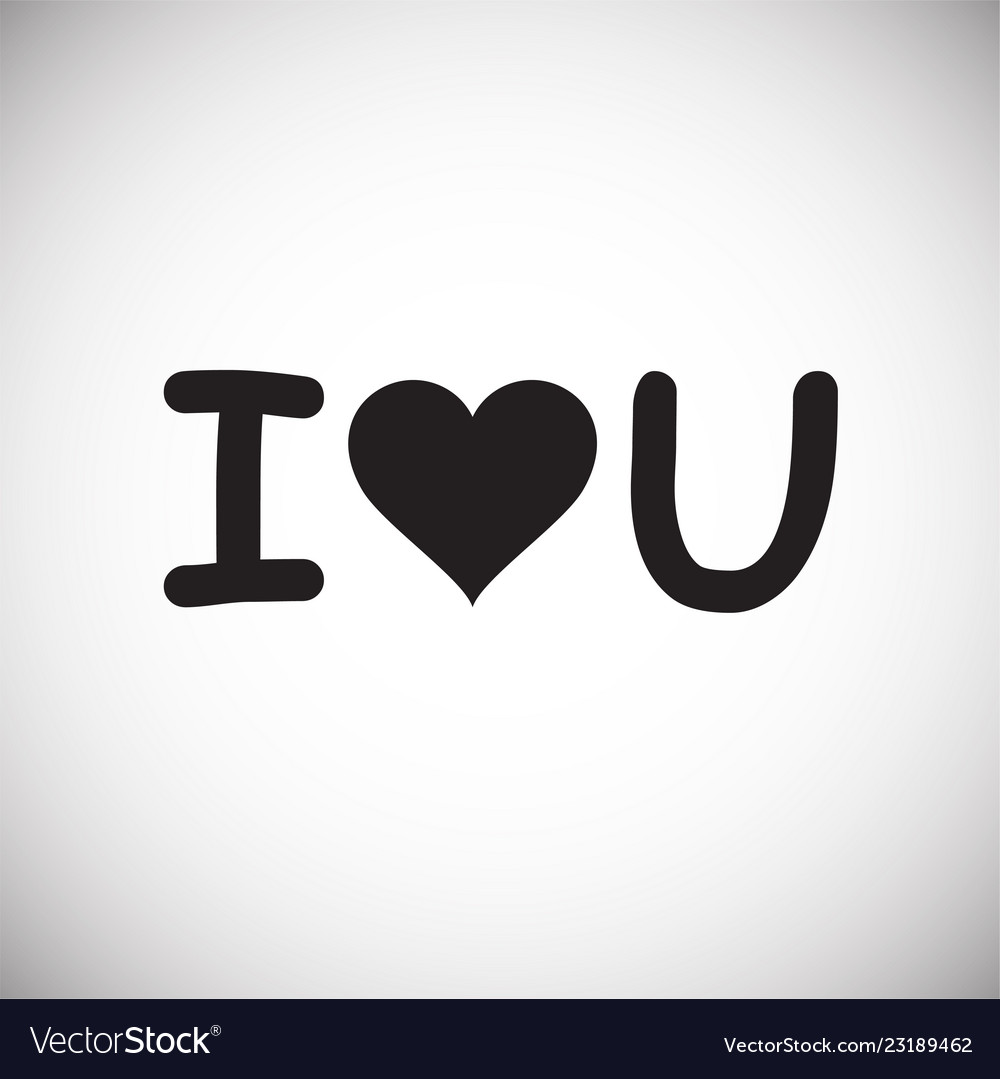 I love you icon on white background for graphic