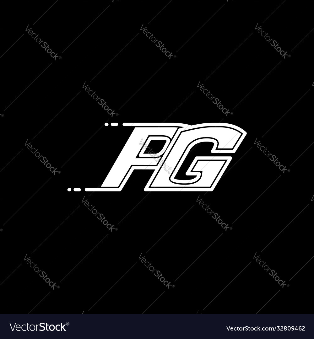 Initial pg logo design with shape style