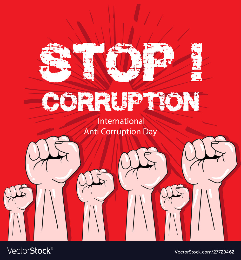 International Anti Corruption Day Poster Concept Vector Image