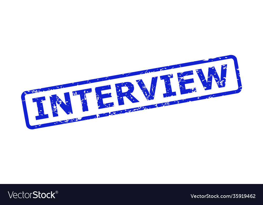 Interview stamp with rubber style and rounded
