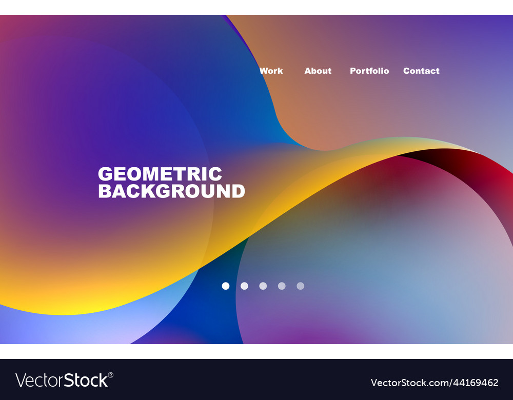Landing page abstract liquid background flowing vector image Landing page abstract liquid background flowing