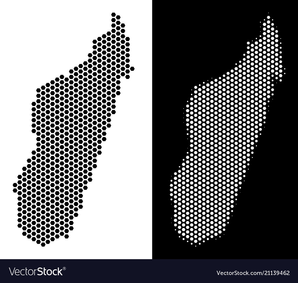 Madagascar island map hexagon abstraction