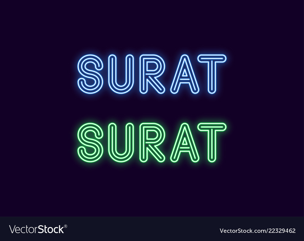 Neon name of surat city in india