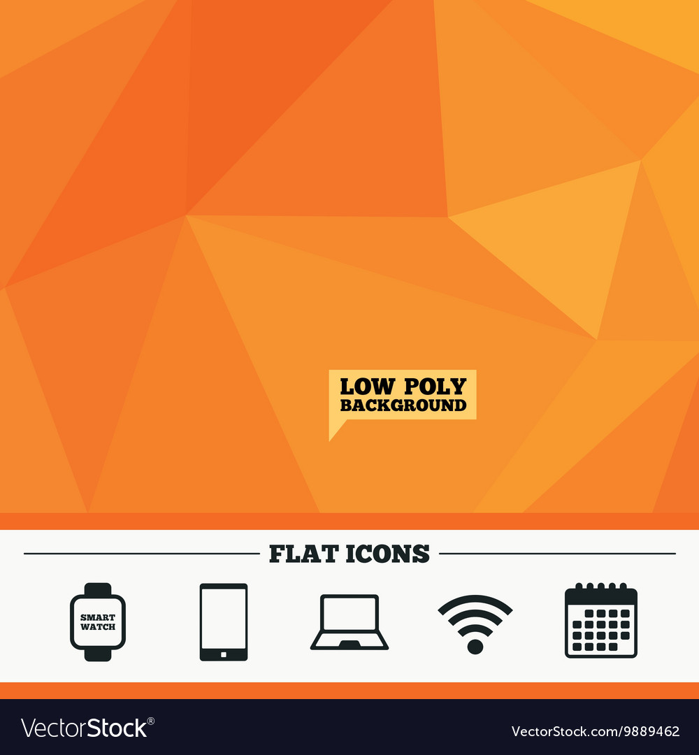 Notebook and smartphone icon smart watch symbol