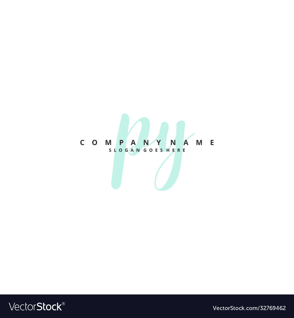 P y py initial handwriting and signature logo vector image P y py initial handwriting and signature logo