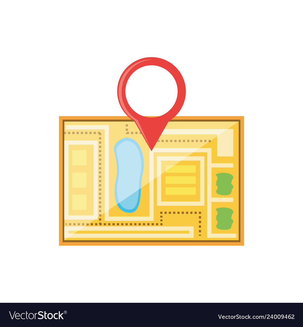 Paper map guide with pin location