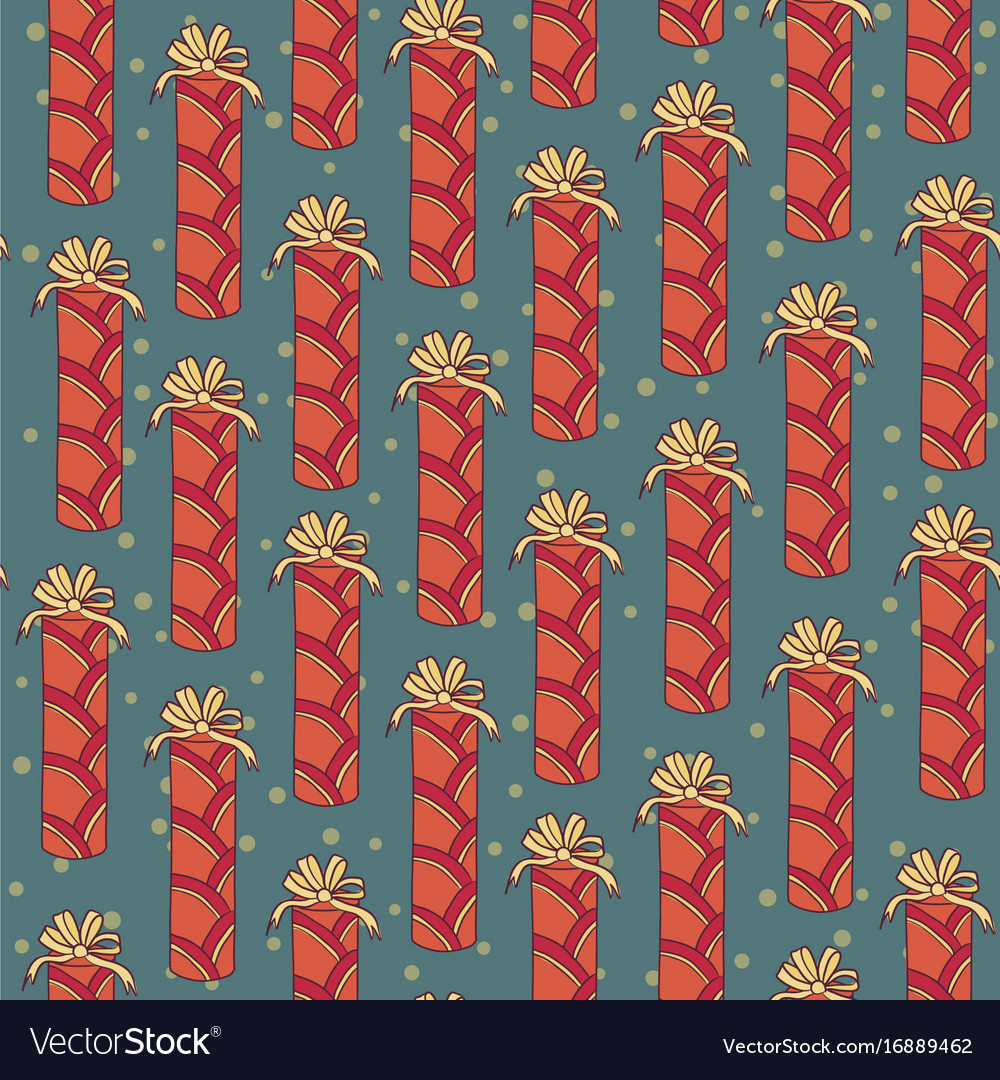 Pattern with boxes in stripes on snow background