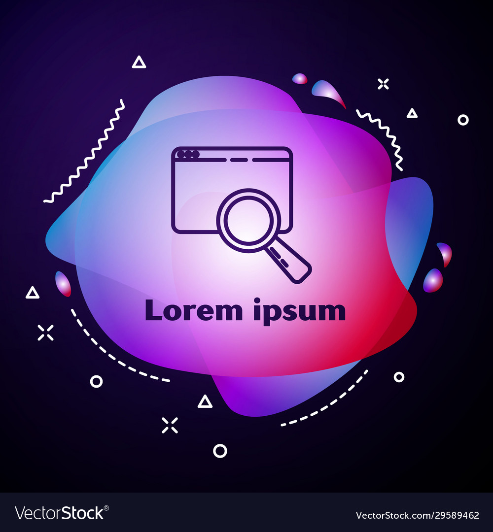 Purple line search in a browser window icon vector image Purple line search in a browser window icon