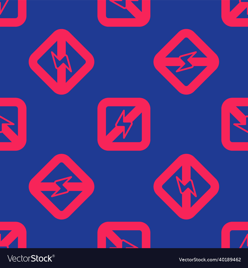Red no lightning icon isolated seamless pattern Vector Image Red no lightning icon isolated seamless pattern