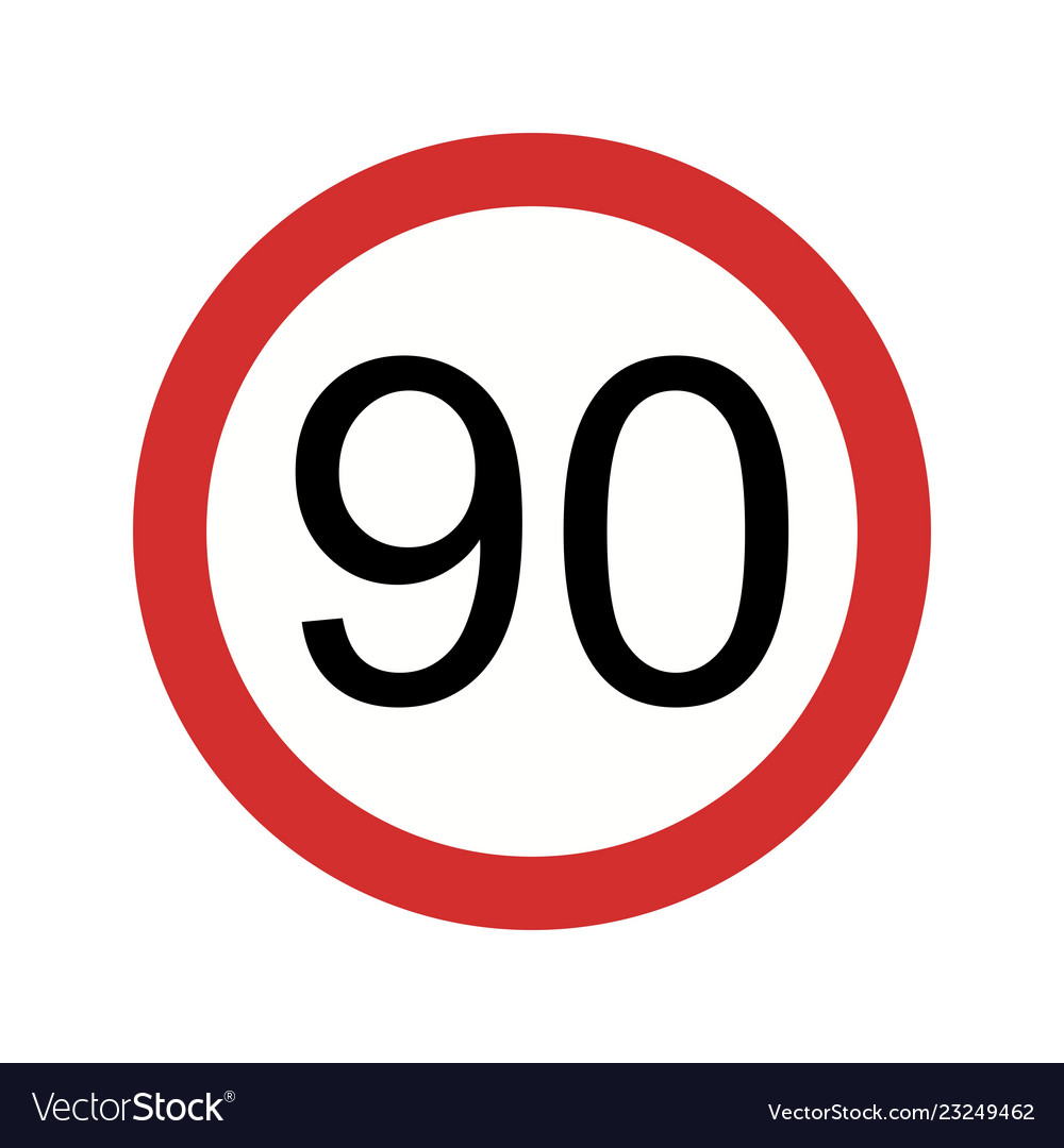 Speed Limit 90 Icon Royalty Free Vector Image VectorStock
