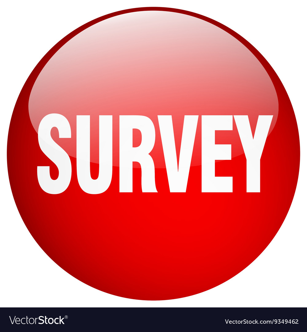 Survey red round gel isolated push button