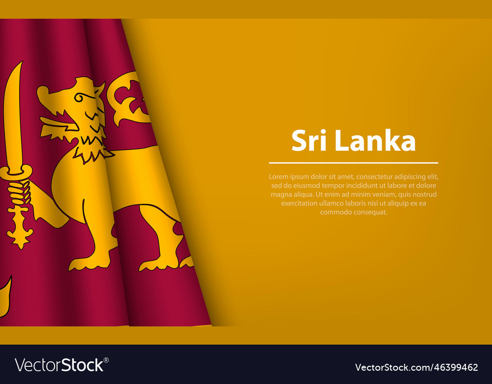 Wave-Flagge von sri lanka mit Copyspace Hintergrund