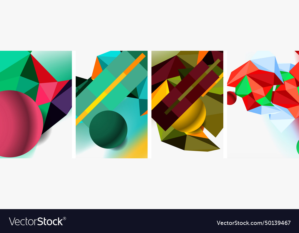 3d sphere and low poly triangle design vector image 3d sphere and low poly triangle design