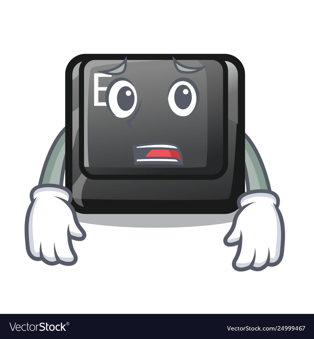 Afraid button e in mascot shape